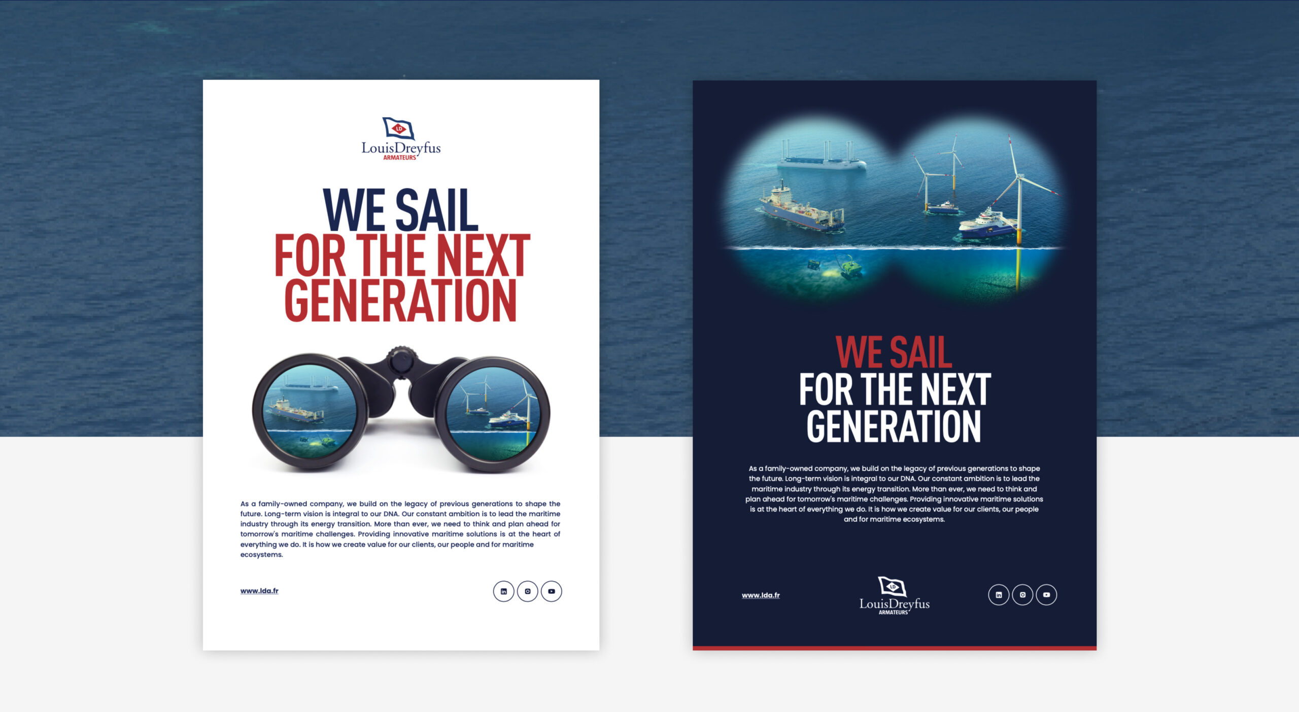 Key visual campagne pour Louis Dreyfus Armateurs